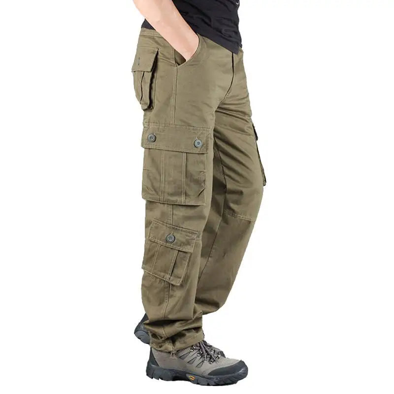 Men's Tactical Cargo Pants Work Overalls Outdoor Sports Hiking Hunting Trousers Cotton Heavy Durable Camouflage Trousers