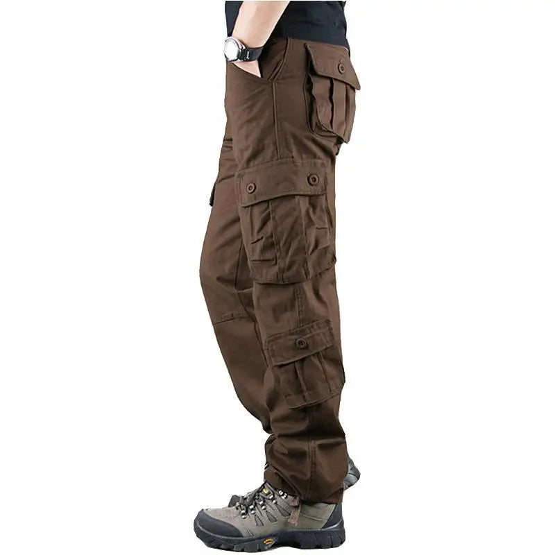 Men's Tactical Cargo Pants Work Overalls Outdoor Sports Hiking Hunting Trousers Cotton Heavy Durable Camouflage Trousers