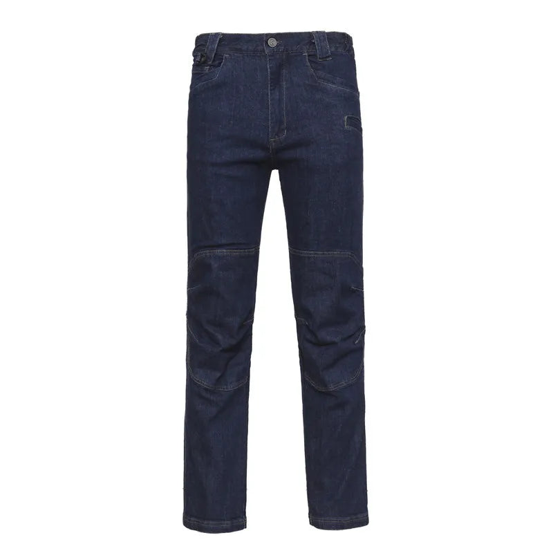Men's  Jeans Pants Fall Military Straight Denim Tactical Long Trousers Stretch City Security Special Force Combat Pant Trousers