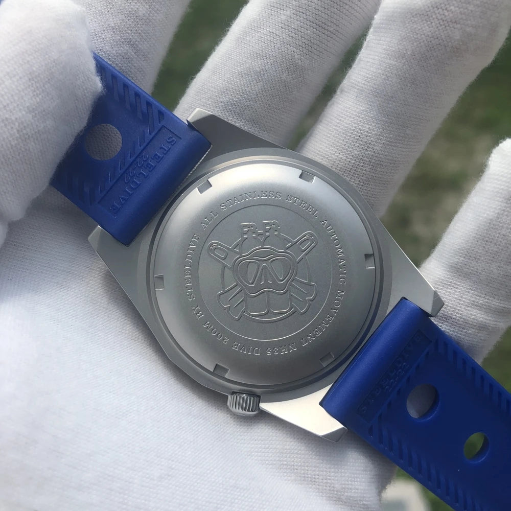 Steeldive Brand SD1979 Stainless Steel Bracelet Super Luminous C3 Blue Dial 200M Waterproof Dive Watch Men