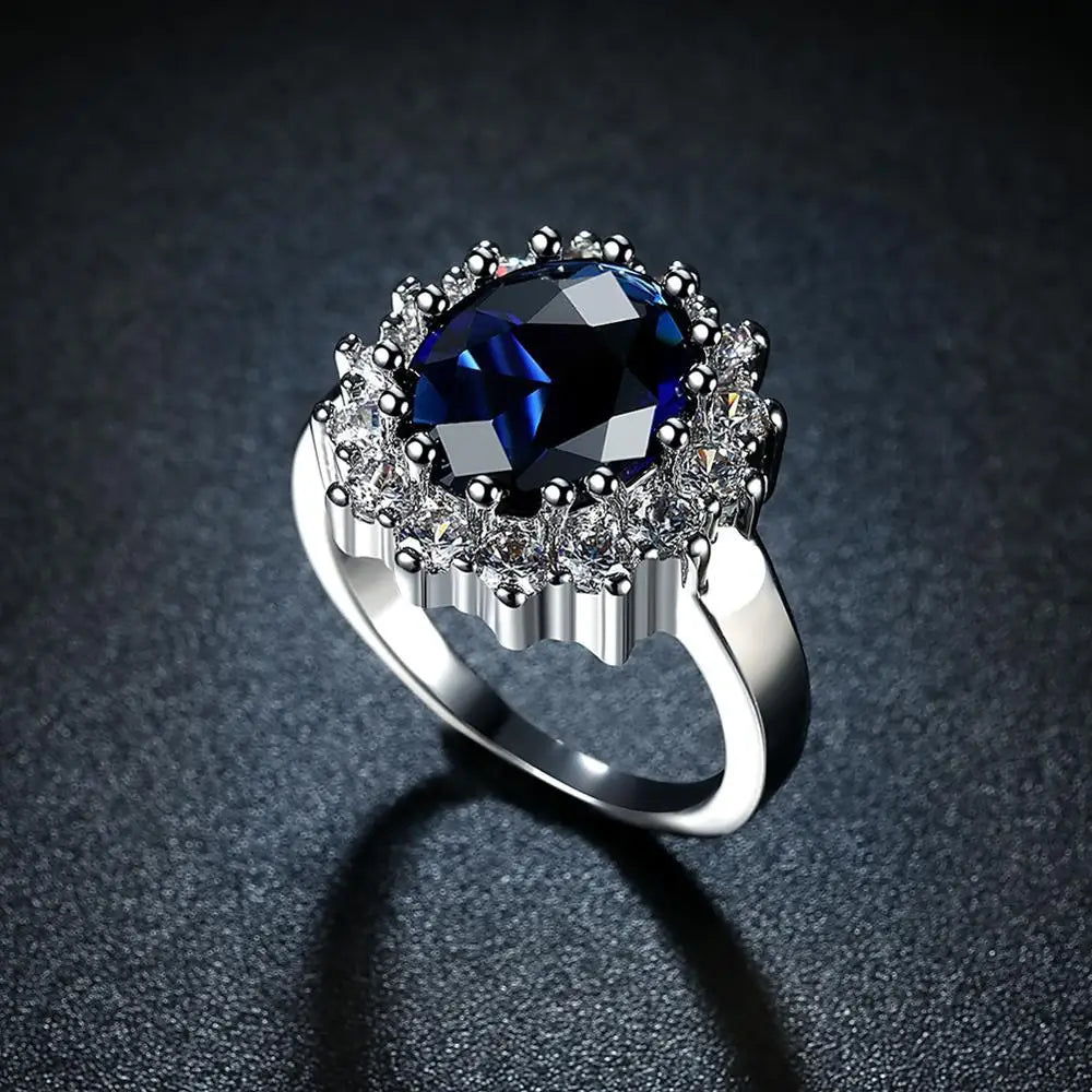Blue Cubic Zirconia Ring