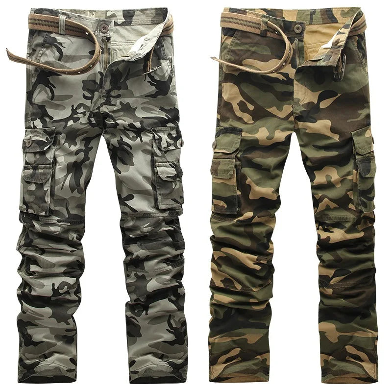 Spring Autumn Men Cargo Pants Cotton High Quality Camouflage Straight Trousers Men Pants Size 38