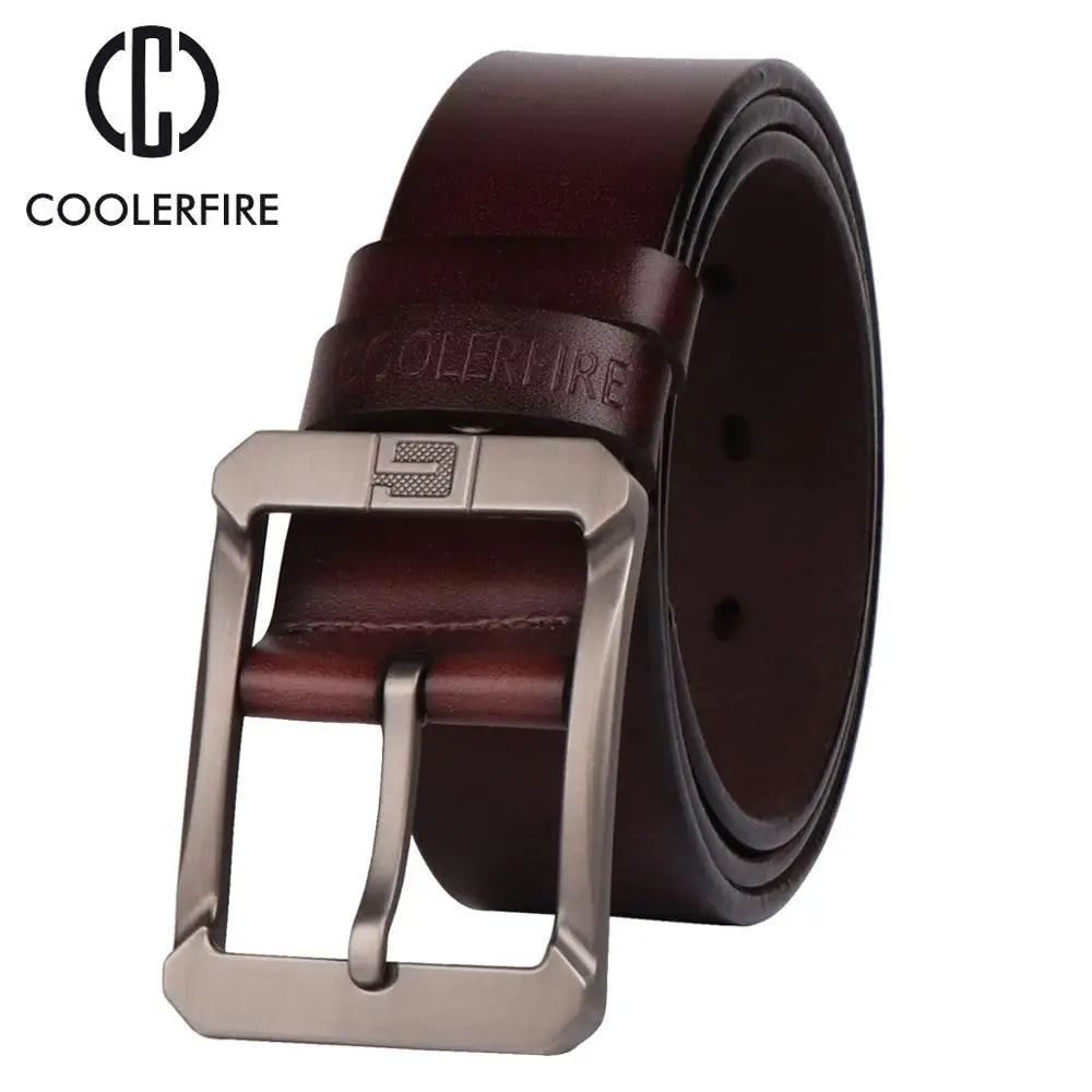 New Coolerfire Genuine Leather Belts for Men Brand Male Pin Buckle Jeans Mens Belt Luxury Designer High Quality Leather Belt
