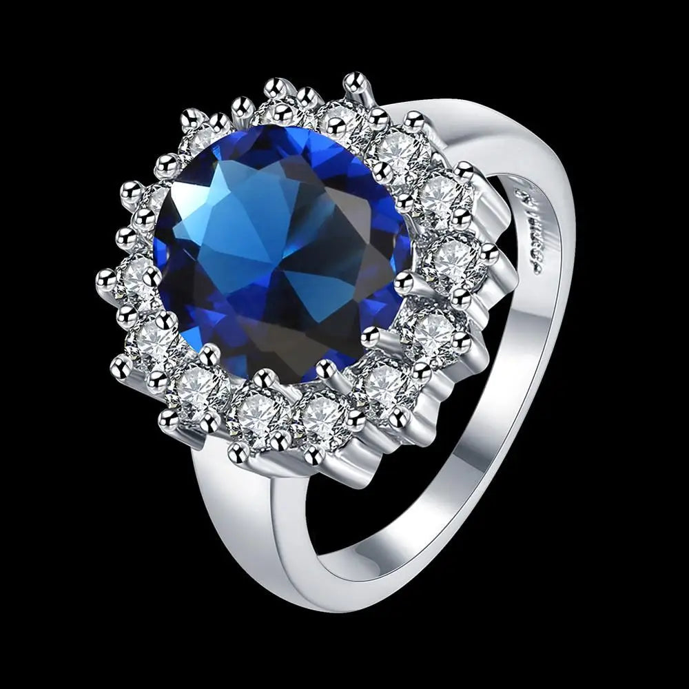 Blue Cubic Zirconia Ring