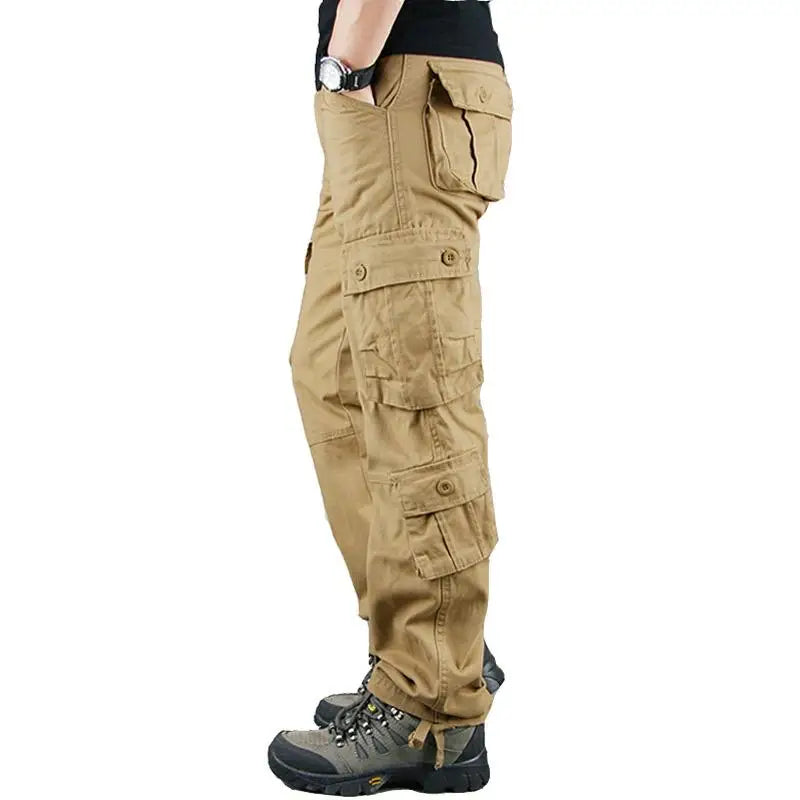 Men's Tactical Cargo Pants Work Overalls Outdoor Sports Hiking Hunting Trousers Cotton Heavy Durable Camouflage Trousers
