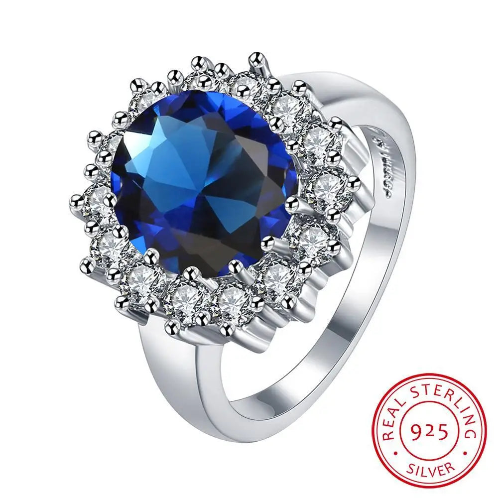 Blue Cubic Zirconia Ring