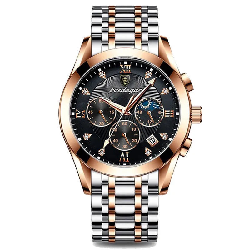 POEDAGAR 2021 Men Watches Top Brand Luxury Waterproof Luminous Leather Quartz Wristwatch Relogio Masculino Business Sport