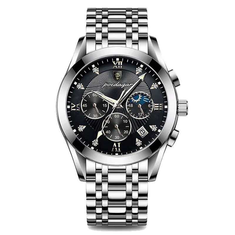 POEDAGAR 2021 Men Watches Top Brand Luxury Waterproof Luminous Leather Quartz Wristwatch Relogio Masculino Business Sport