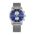 CalmTick Fashion Business Pointer Quartz Watch with Stopwatch Luminous Waterproof Metal Strap