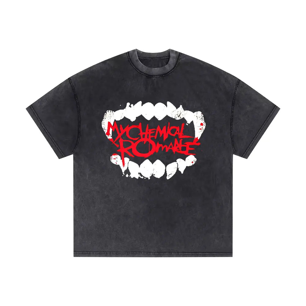 Washed Vintage Rock Band My Chemical Romance The Black Parade Tour 2025 T-shirt Men Women Retro Punk Emo Skeleton T Shirts Tops