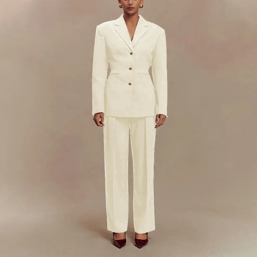 2025 Slim Fit Women Suit Customized Single-breasted Notch Lapel 2Pieces(Jacket+Pants) Business Office Lady Stretch Set