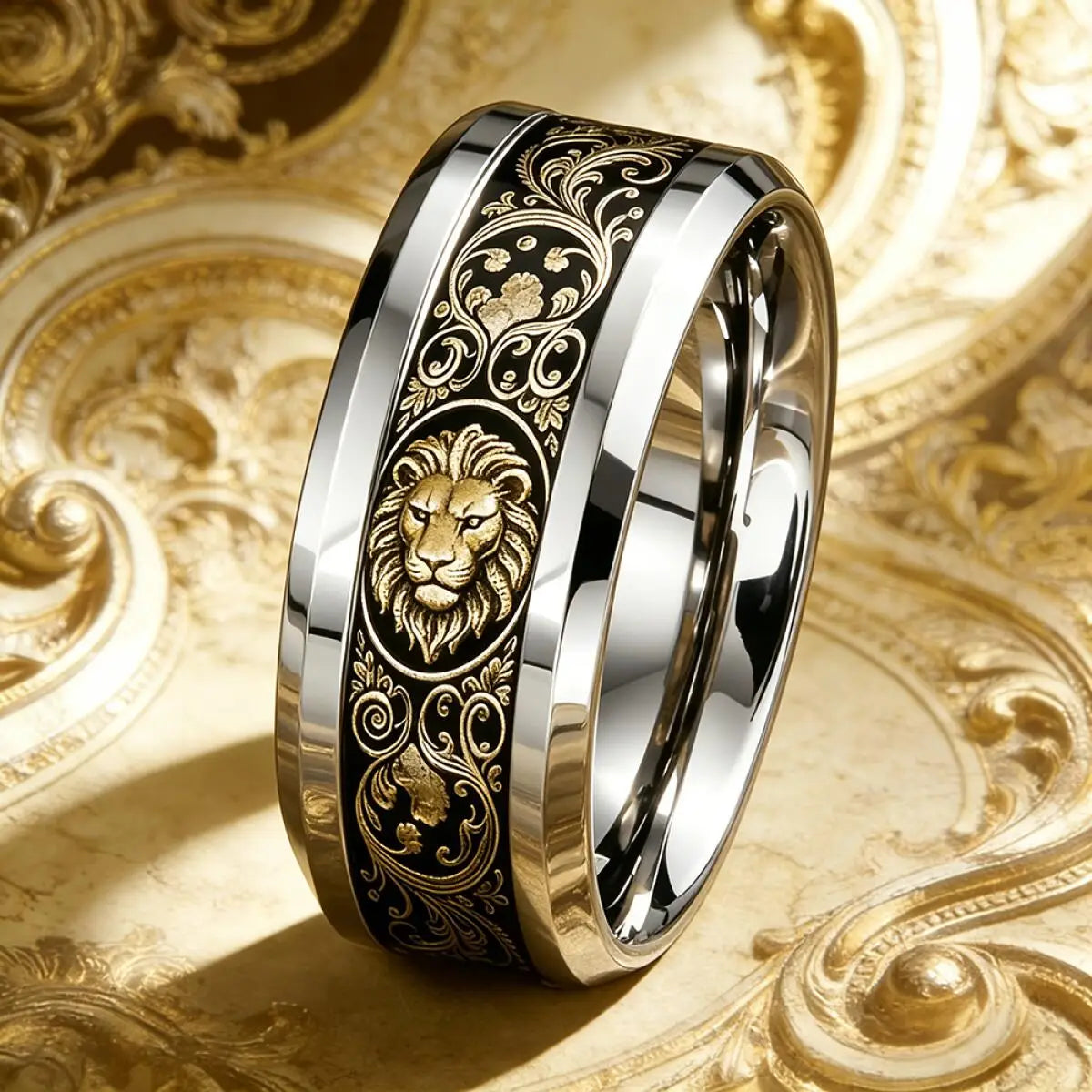 Vintage Gothic Halloween Castle Moon Bat Ring Hiphop Stainless Steel Rings For Men Wedding Party Jewelry Valentine's Day Gift
