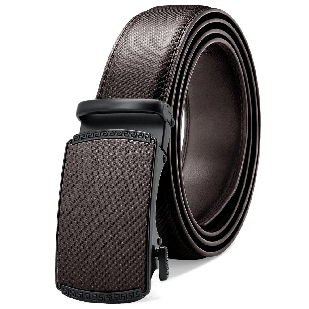 DOOPAI Mens Leather Belt  Automatic Genuine Leather Belts Leisure Fashion Ratchet Belts for Men Pants Waistband Ремень