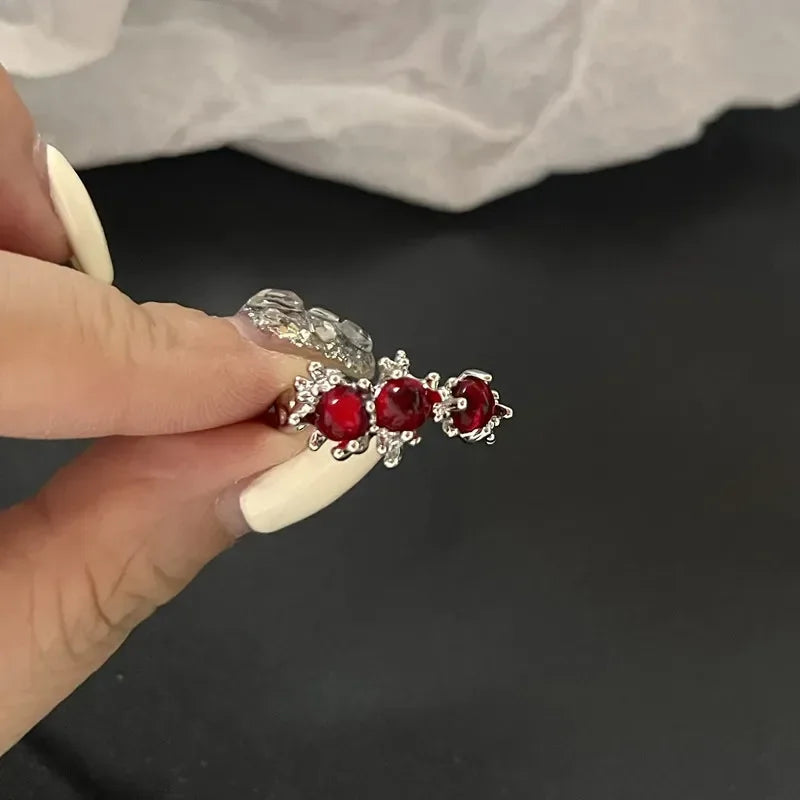 Gothic Fashion Rings For Women Girls Crystal Black Spider Open Ring Hip Hop Punk Irregular Animal Finger Jewelry Halloween Gift