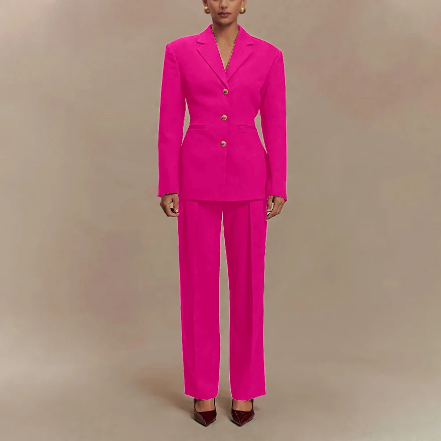 2025 Slim Fit Women Suit Customized Single-breasted Notch Lapel 2Pieces(Jacket+Pants) Business Office Lady Stretch Set