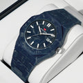 VA VA VOOM Top Brand Men Watch Original Marble Pattern Business Style 40mm Clock 3Bar Black Silicone Sports Quartz Watch for Men