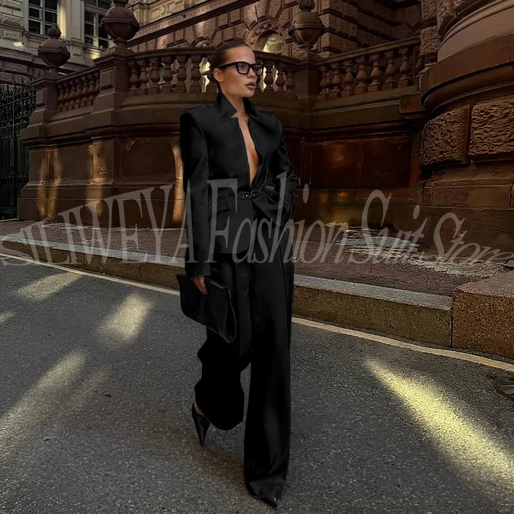 Luxury White Suit For Women 2 Pieces Jacket Pants Office Lady Chic Outfits Fashion Trousers Smart Casual Female Blazer Set