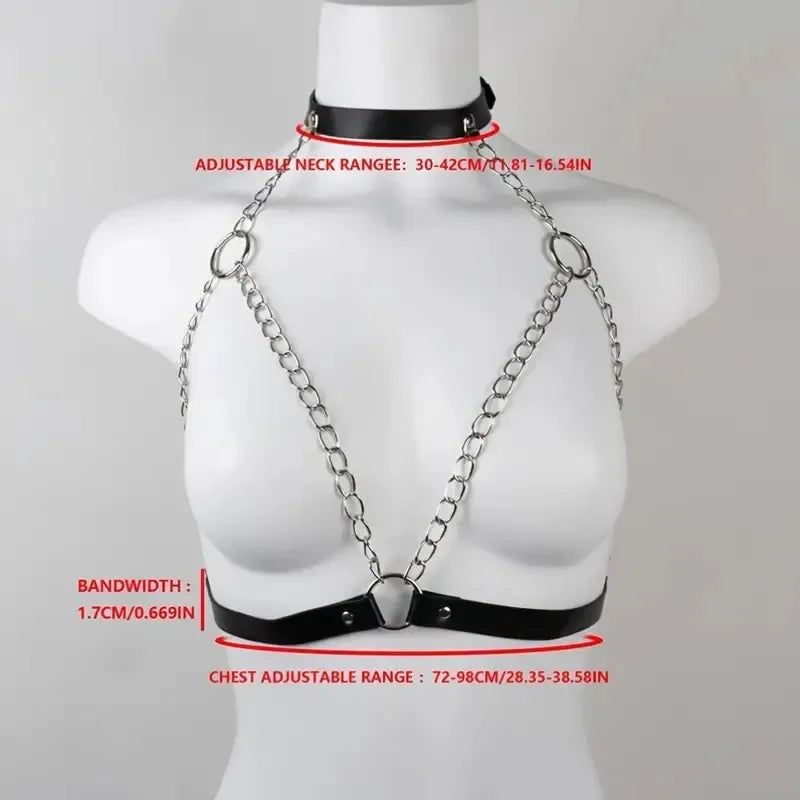 Gothic Style Adjustable Hanging Belt, Black PU Leather Rivet Strap, Christmas Carnival Women's Decoration Belt