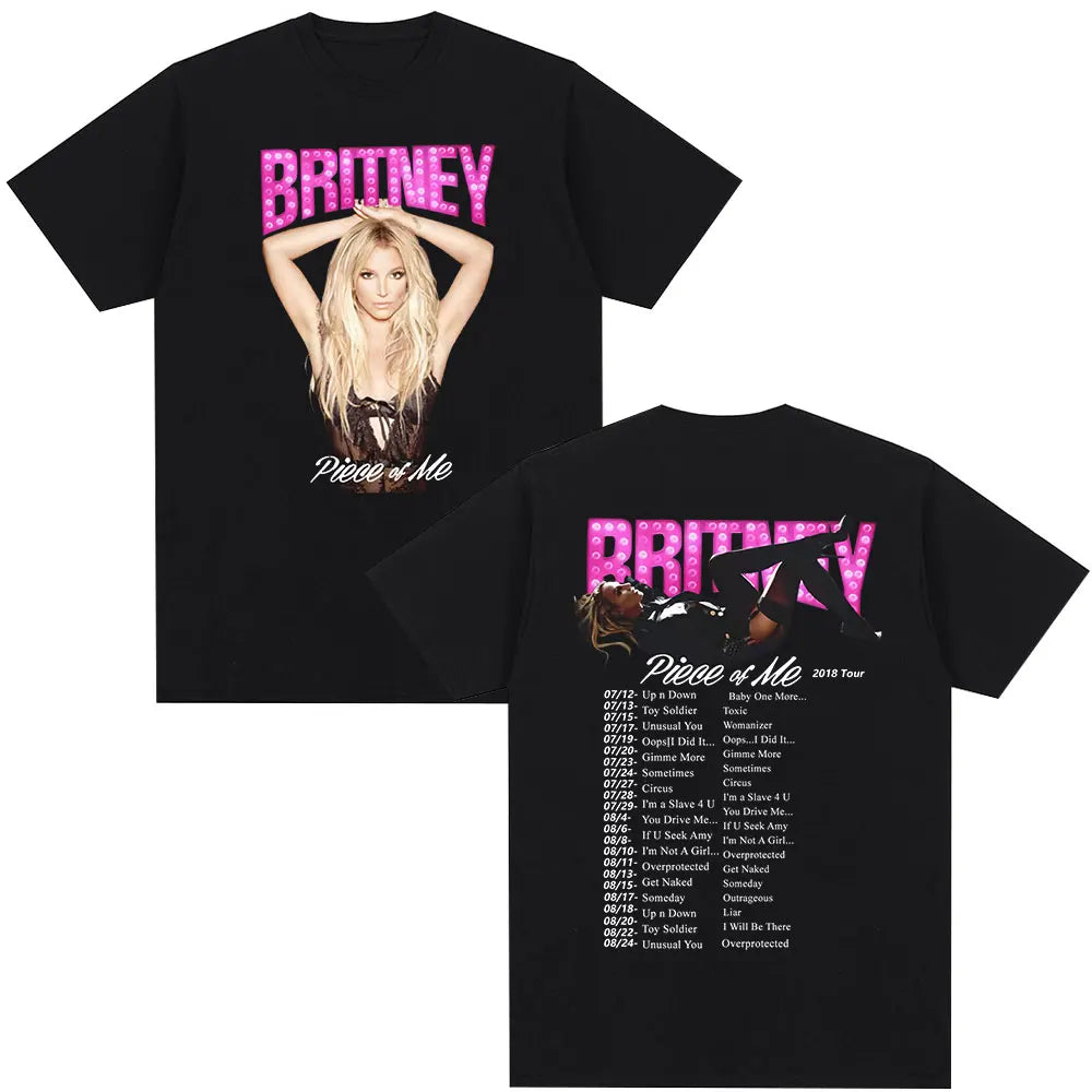 Britney Spears Metal Rock Graphic T-shirt Men Women Fashion Hip Hop T Shirts Harajuku Vintage Short Sleeve Tee Shirt Oversized