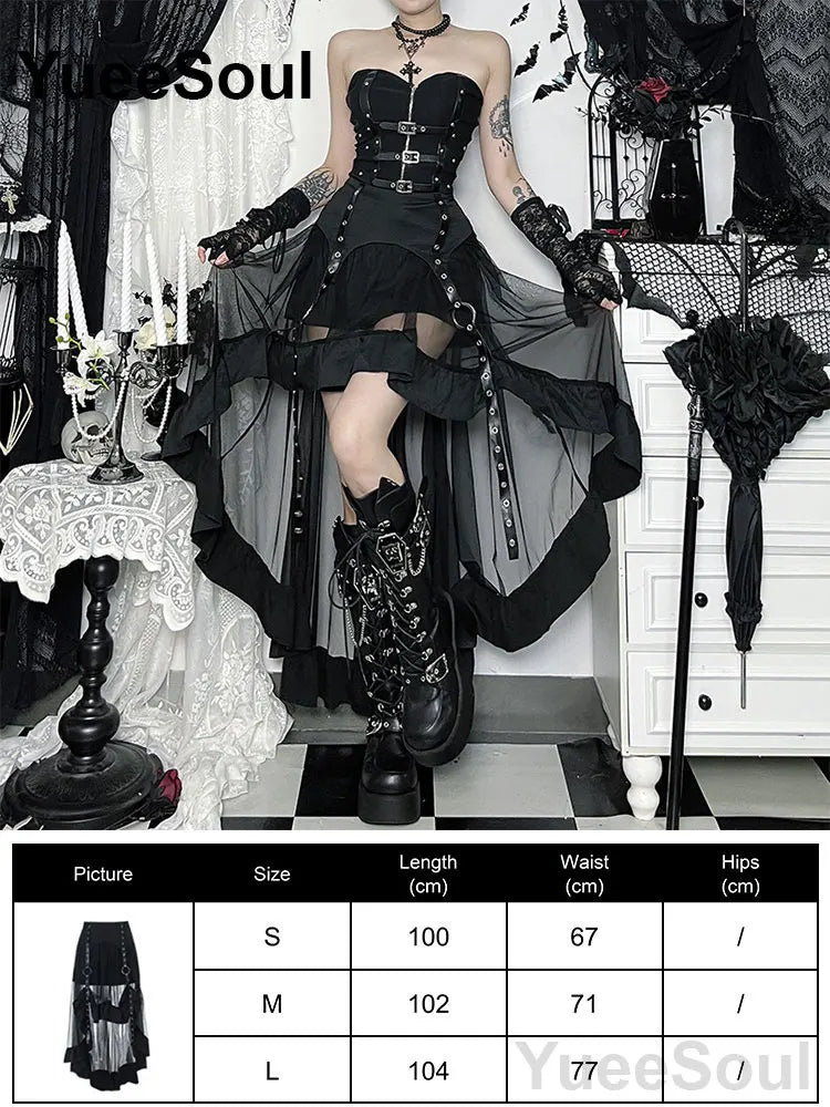 Gothic Women Skirts Black High Waist Pleated Skirts 2026 New Y2K Party Club Punk Goth Dark Grunge Lolita Halloween Mini Skirt