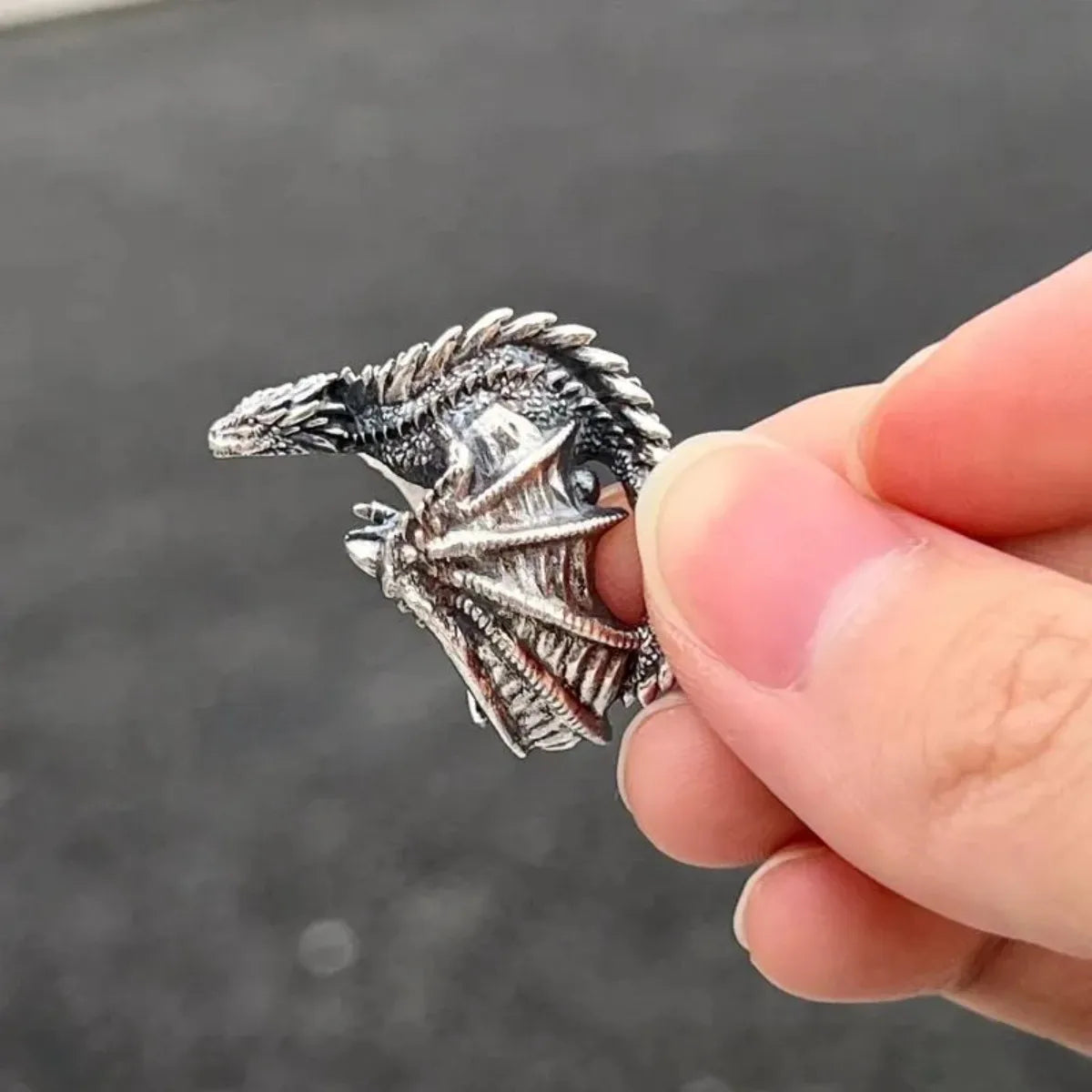 Gothic Dragon & Pterosaur Wing Ring, Adjustable Open Ring for Men & Women, Punk Style Vintage Jewelry, Bold Gift