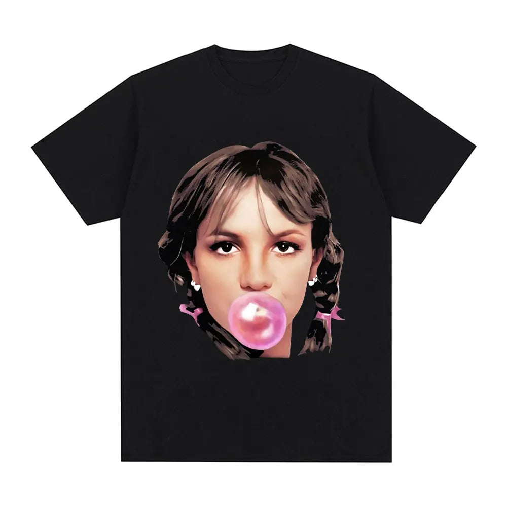 Britney Spears Metal Rock Graphic T-shirt Men Women Fashion Hip Hop T Shirts Harajuku Vintage Short Sleeve Tee Shirt Oversized