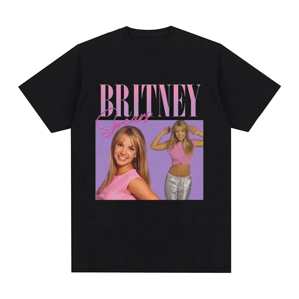 Britney Spears Metal Rock Graphic T-shirt Men Women Fashion Hip Hop T Shirts Harajuku Vintage Short Sleeve Tee Shirt Oversized