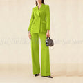 Luxury Classic Black Women's Suits Double Breasted 2 Pieces Jacket Pants Female Clothing Office Banquet Lady's Blazers Sets