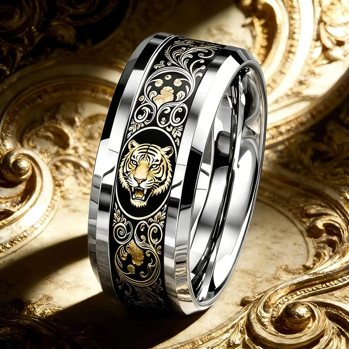 Vintage Gothic Halloween Castle Moon Bat Ring Hiphop Stainless Steel Rings For Men Wedding Party Jewelry Valentine's Day Gift