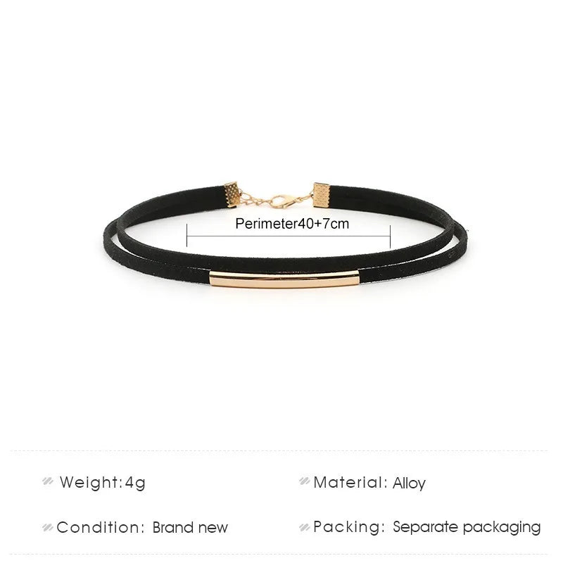 Gothic Style Personality Double Flannel Short Metal Pipe Pendant Necklace for Women Sexy Vintage Y2K Collar Jewelry Accessory