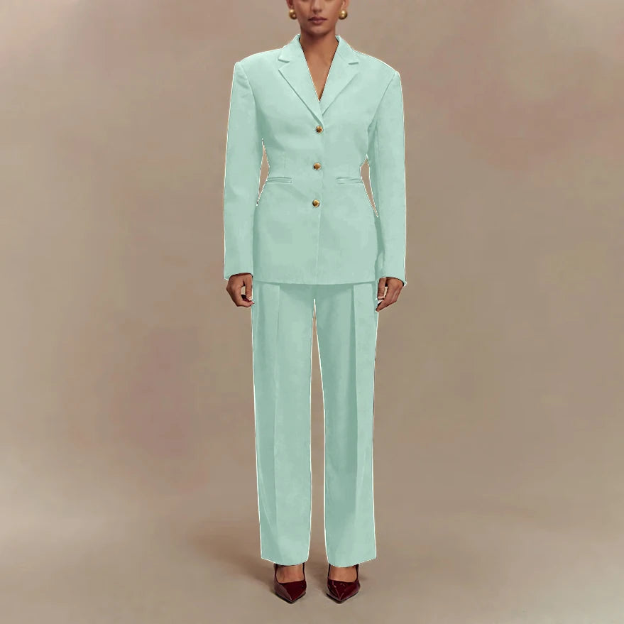 2025 Slim Fit Women Suit Customized Single-breasted Notch Lapel 2Pieces(Jacket+Pants) Business Office Lady Stretch Set