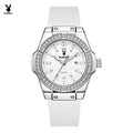 PLAYBOY Woman Elegant Date Quartz Wristwatch Waterproof Luminous Diamond Bezel Watches for Woman Luxury Original Brand Reloj