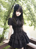 Gothic New Y2k Summer Elegant Dress Women Designer Vintage Aesthetic Skinny Bow Black Spicy Girl A-shaped Dresses Female 2026