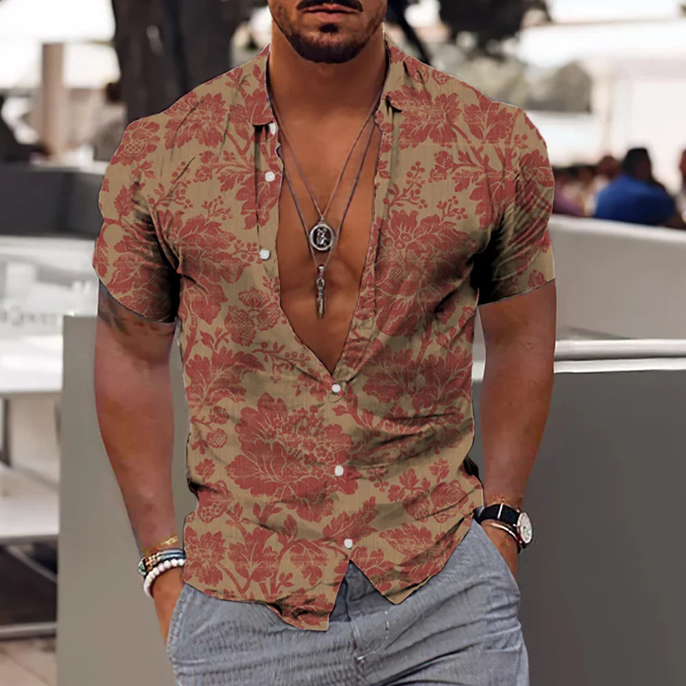 Summer Coconut Shirt 3d Printed Men's Hawaiian Shirt Beach Short Sleeve Fashion Casual Holiday Top T-shirt Men's Shirt Camisa