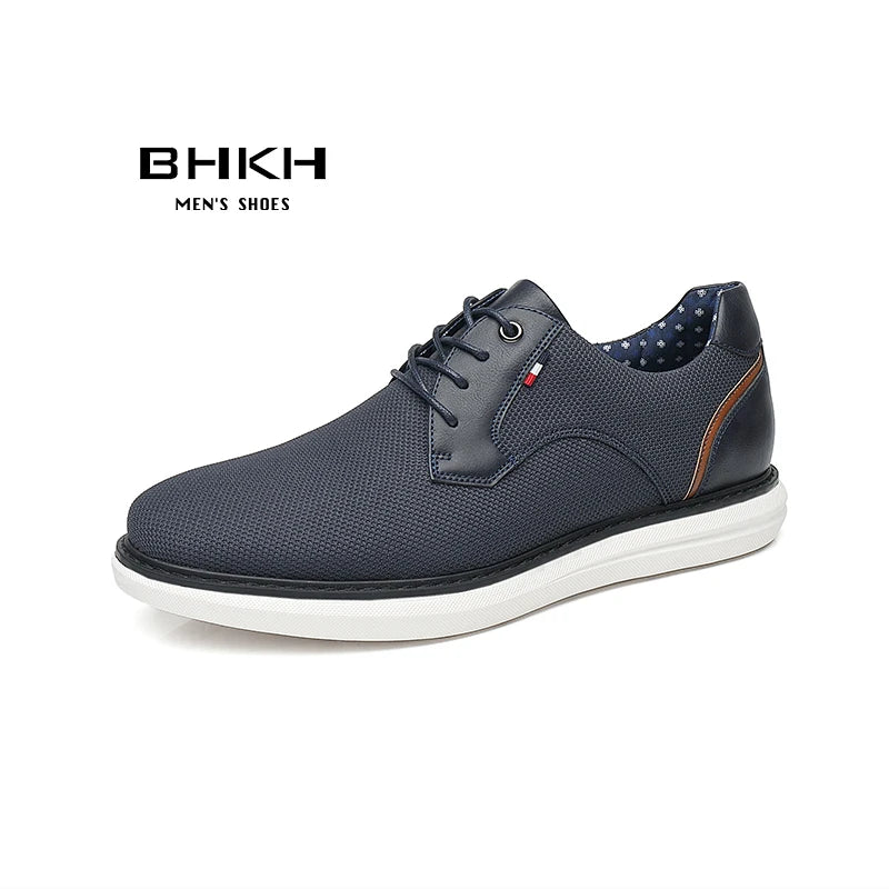 2026 Spring/Summer New Men Shoes Comfy Luxury Brand Men Casual Shoes Lace Up Business Style Dress Shoes BHKH Men Shoes