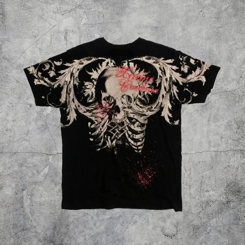 Fashion Y2k T-Shirt Men Medieval Vintage Skull 3D Printed Short Sleeve Hip Hop Street Style Round Neck Tee Summer Men's Clothing