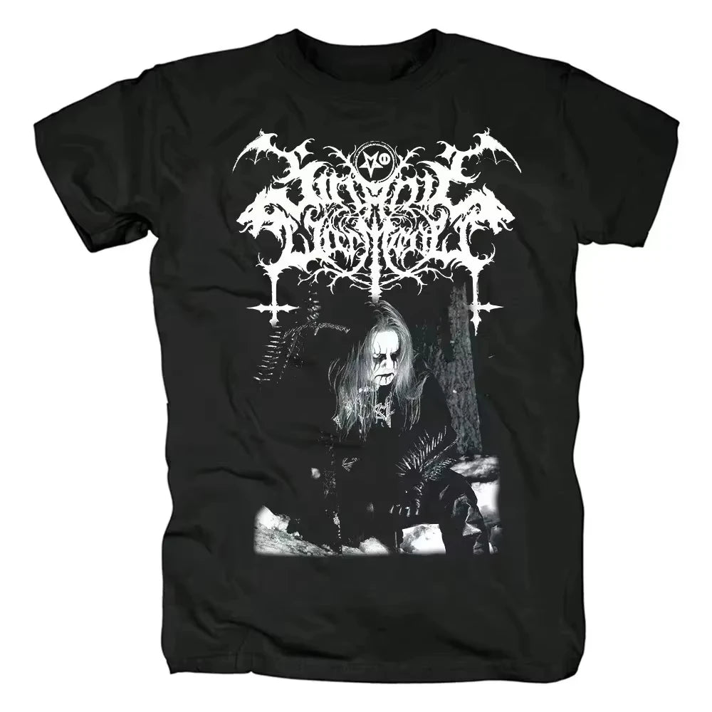 Black Heavy Metal Theme Winds Satanic Warmaster T-shirt Men Women Street Hip Hop Fashion Short Sleeve Cotton Casual Harajuku Tee