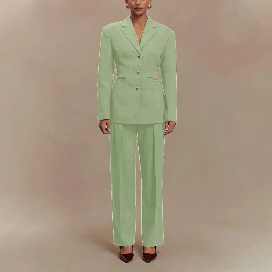 2025 Slim Fit Women Suit Customized Single-breasted Notch Lapel 2Pieces(Jacket+Pants) Business Office Lady Stretch Set