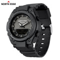 NORTH EDGE FORTRESS 2026 Men's Military Digital Watch Outdoor Sports Waterproof 50M Watches World Time Countdown LED Wristwatch