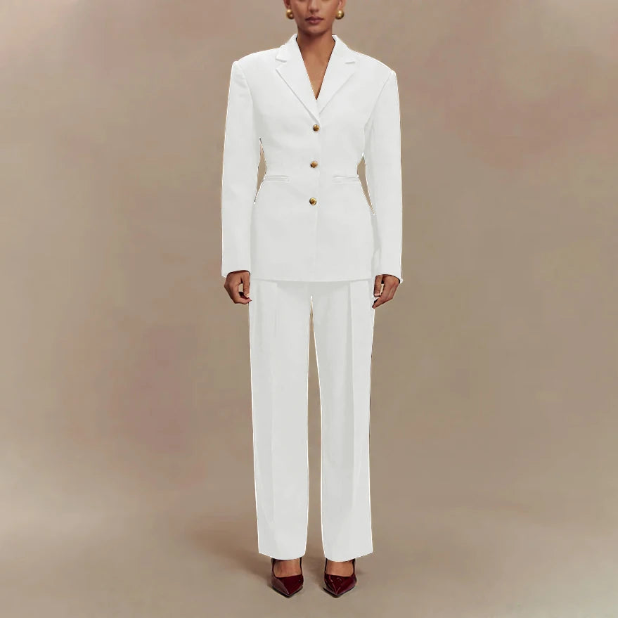 2025 Slim Fit Women Suit Customized Single-breasted Notch Lapel 2Pieces(Jacket+Pants) Business Office Lady Stretch Set