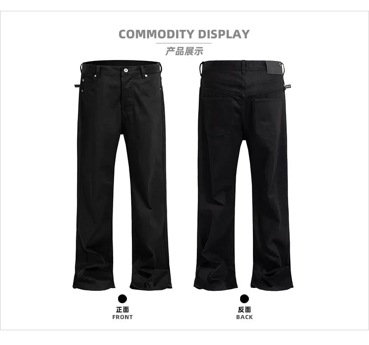 MIJKO Pure Black Raw Denim Jeans TJ179