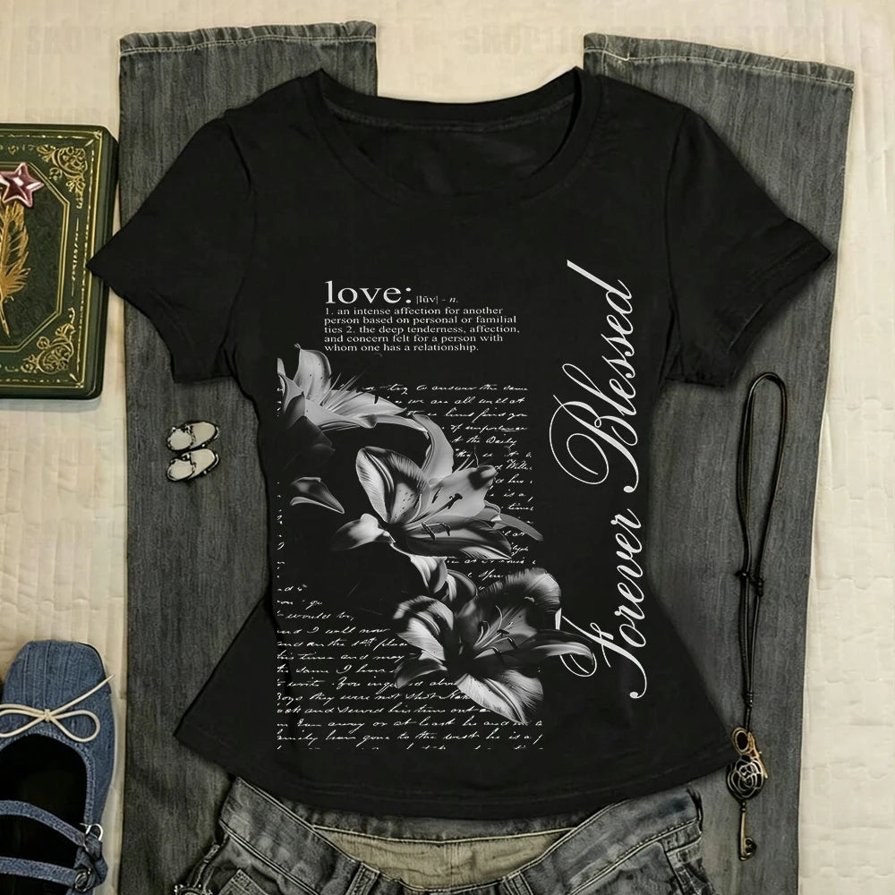Anime Girl Japanese Y2k Top 2000s Tops Woman T-shirts Baby Tees Y2k Clothes Women Long Sleeve Female Clothing Emo Kawaii Gothic