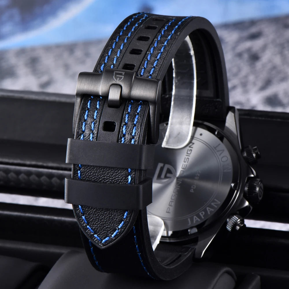 PAGANI DESIGN Pink Panda Men's Watch Quartz Wristwatches Luxury Speed Chronograph Watch For Men AR Sapphire Waterproof Luminous