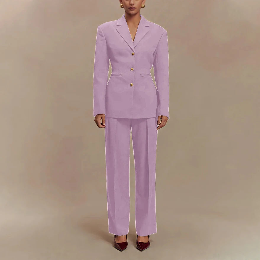 2025 Slim Fit Women Suit Customized Single-breasted Notch Lapel 2Pieces(Jacket+Pants) Business Office Lady Stretch Set