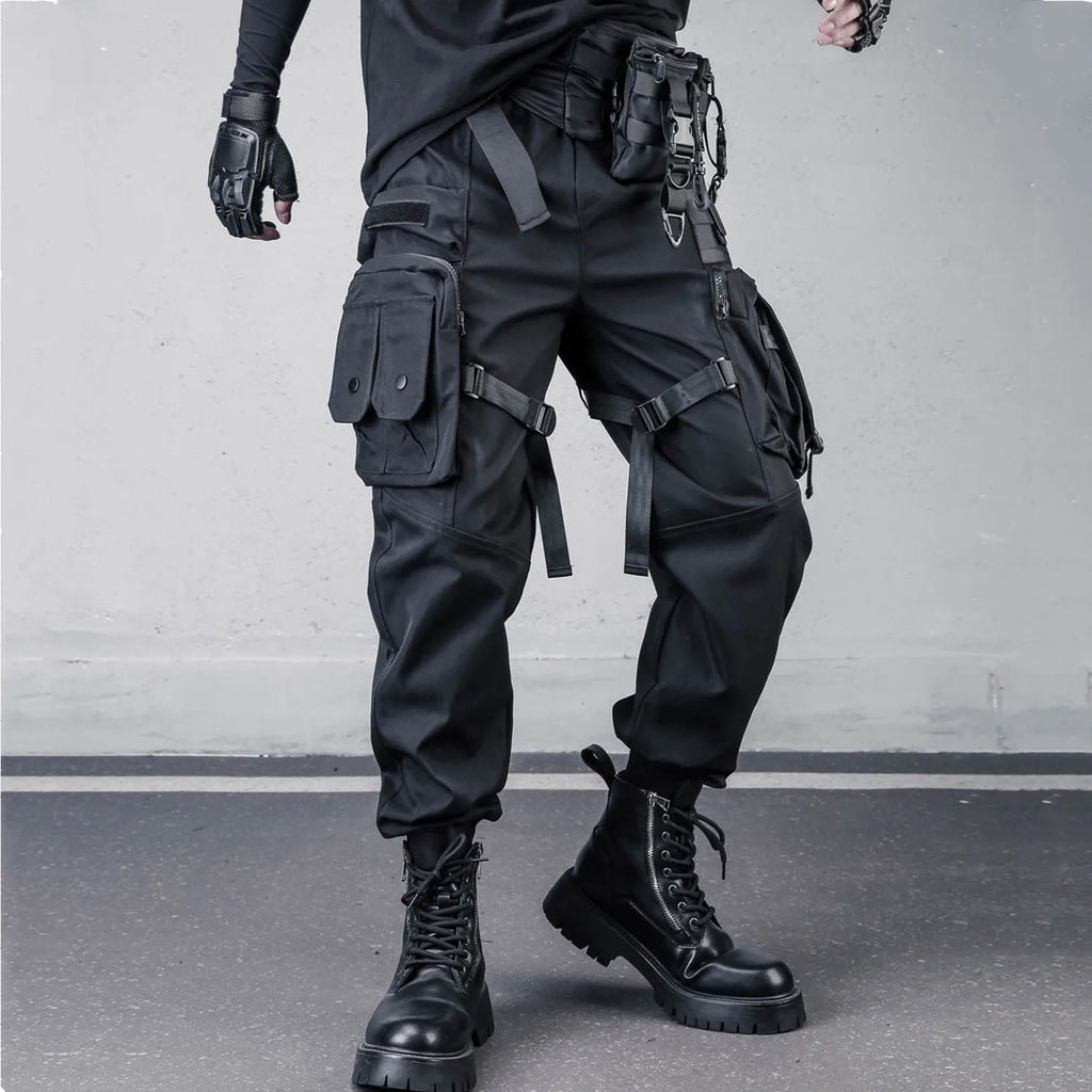 2026 Outdoor Tactical Punk Cargo Pants Multi-pockets Paratrooper Techwear Pants Man High Street Hip Hop Trousers