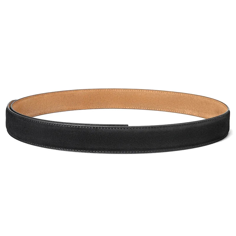 Suede Leather Automatic Buckle Belt for Men Adjustable Ratchet Belt Genuine Men's Leather Belts Fashion Designer Belt Men