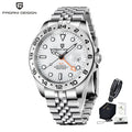 PAGANI DESIGN Automatic GMT Watch DG5833GMT Movement Rubber Strap 100M Waterproof Luminous Men Sports Mechanical Wristwatch