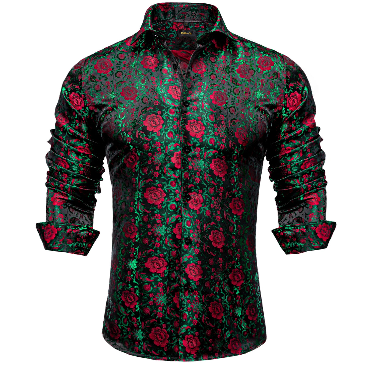 Men's Long Sleeve Black Paisley Dress Shirts Casual Tuxedo Social Shirt Luxury Designer Men Clothing