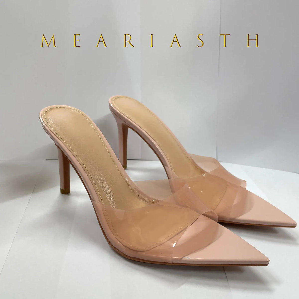 2025 New Summer Women's High-heeled Sandals Transparent High-heeled Slippers Stiletto Pointed Toe Slip-on High-heeled Sandals