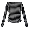 Y2k Japanese T Shirt Women Long-Sleeved Striped Off Shoulder Tops Streetwear 2000s Aesthetic Tshirts Korean Street Retro Top Tee